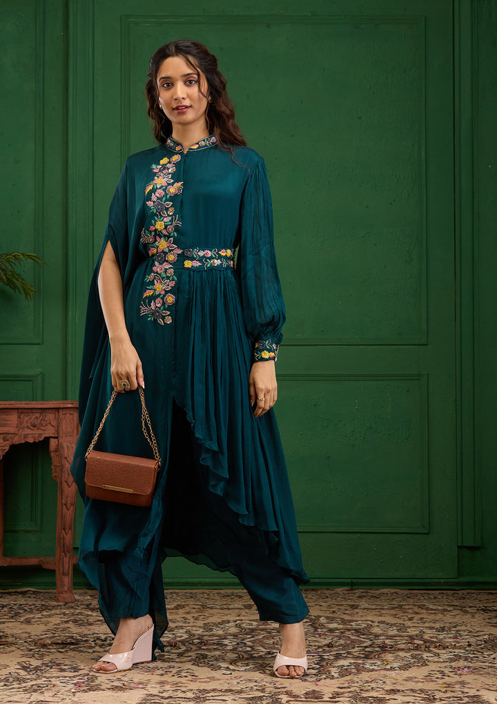 Navy Blue Cutdana Georgette Readymade Salwar Suit