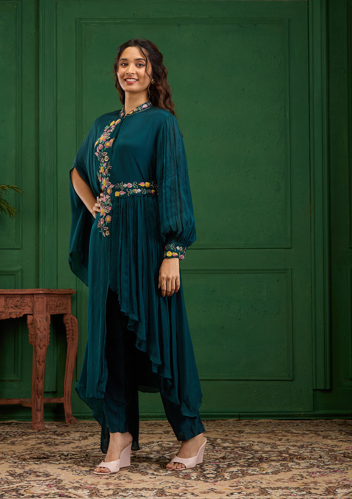 Navy Blue Cutdana Georgette Readymade Salwar Suit