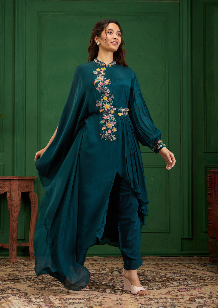 Navy Blue Cutdana Georgette Readymade Salwar Suit