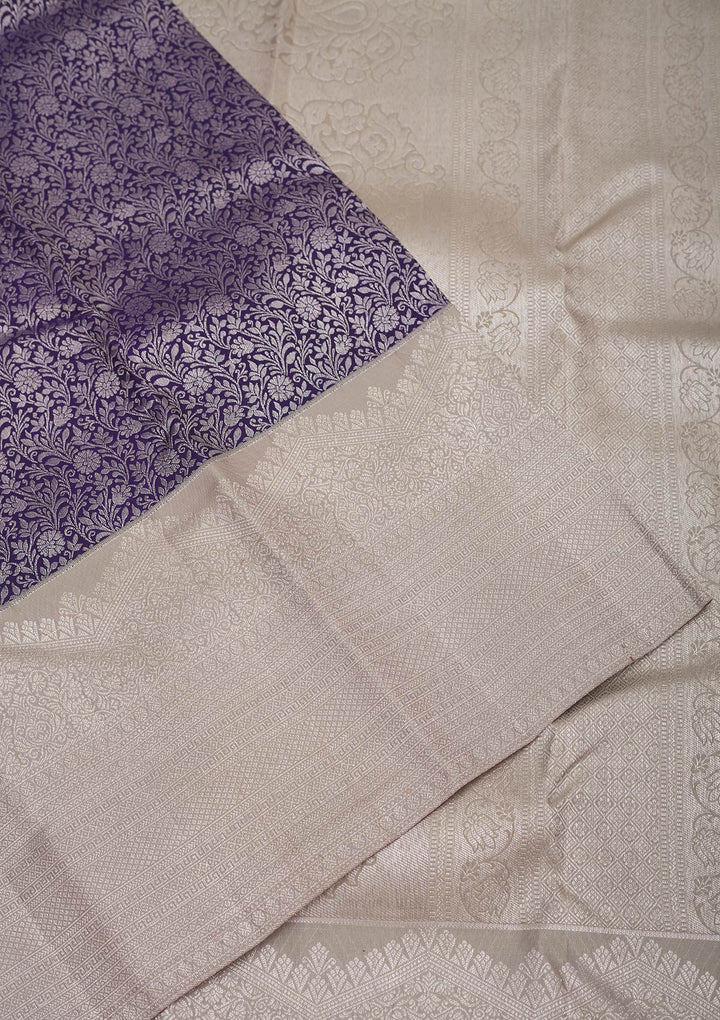 Navy Blue Zariwork Pure Silk Saree