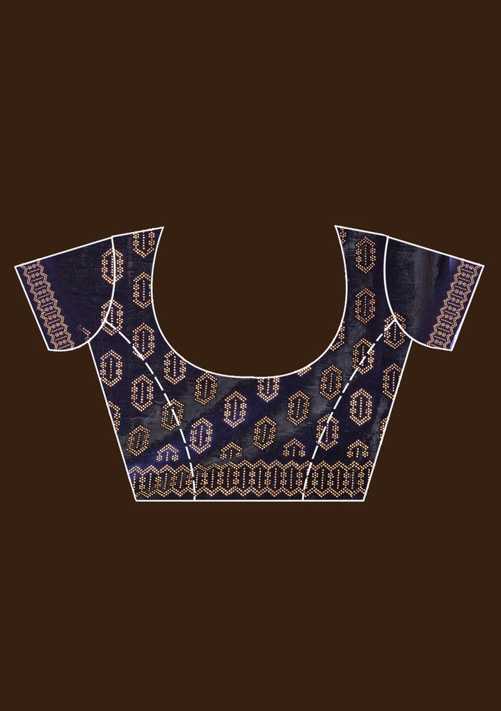 Navy Blue Swarovski Georgette Saree