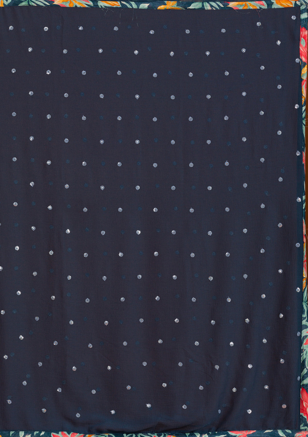 Navy Blue Threadwork Chiffon Readymade Salwar Suit