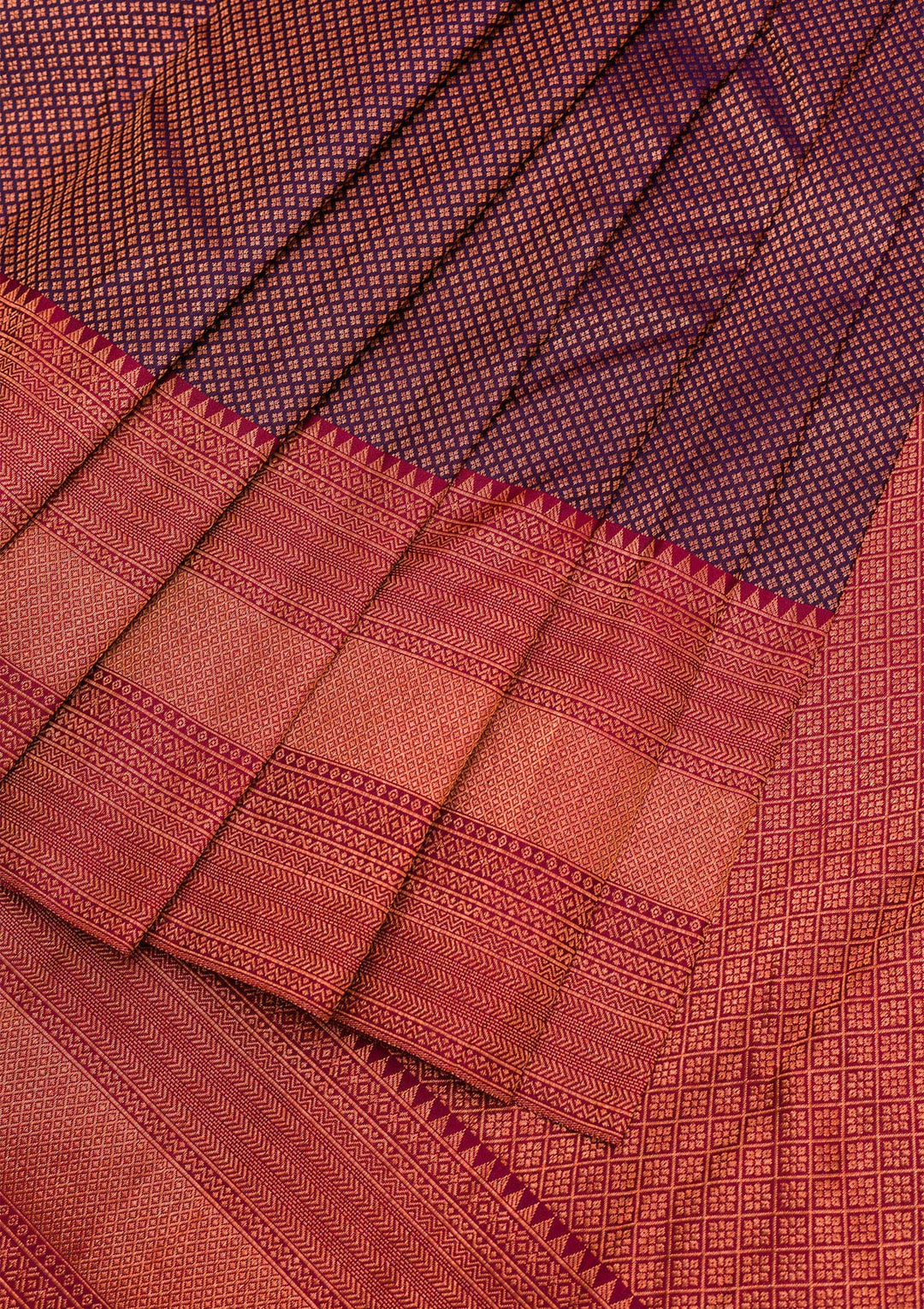 Navy Blue Zariwork Kanjivaram Pure Silk Saree