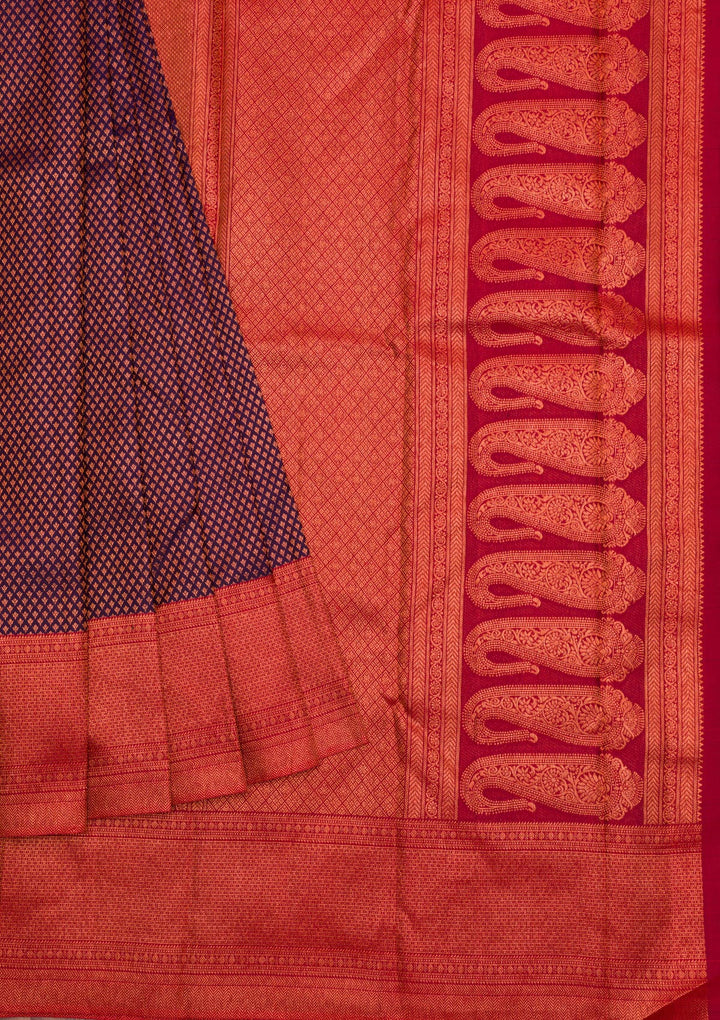 Navy Blue Zariwork Pure Silk Saree