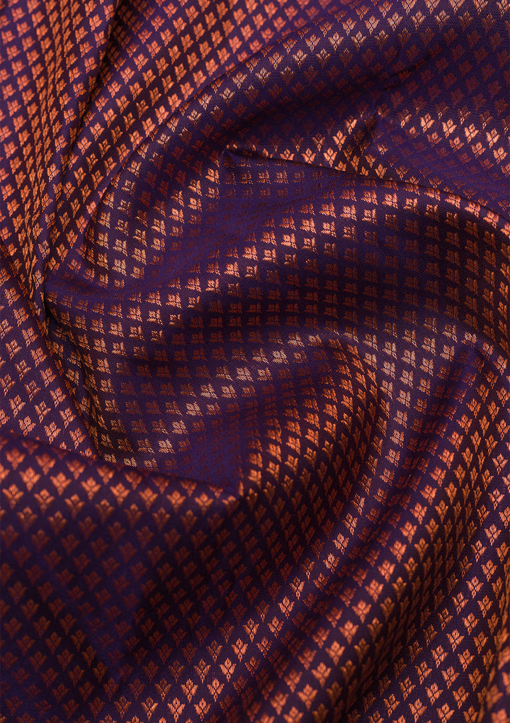 Navy Blue Zariwork Pure Silk Saree