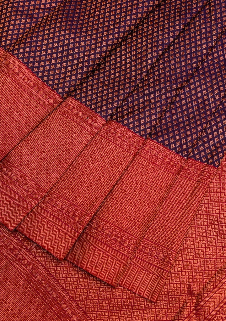 Navy Blue Zariwork Pure Silk Saree