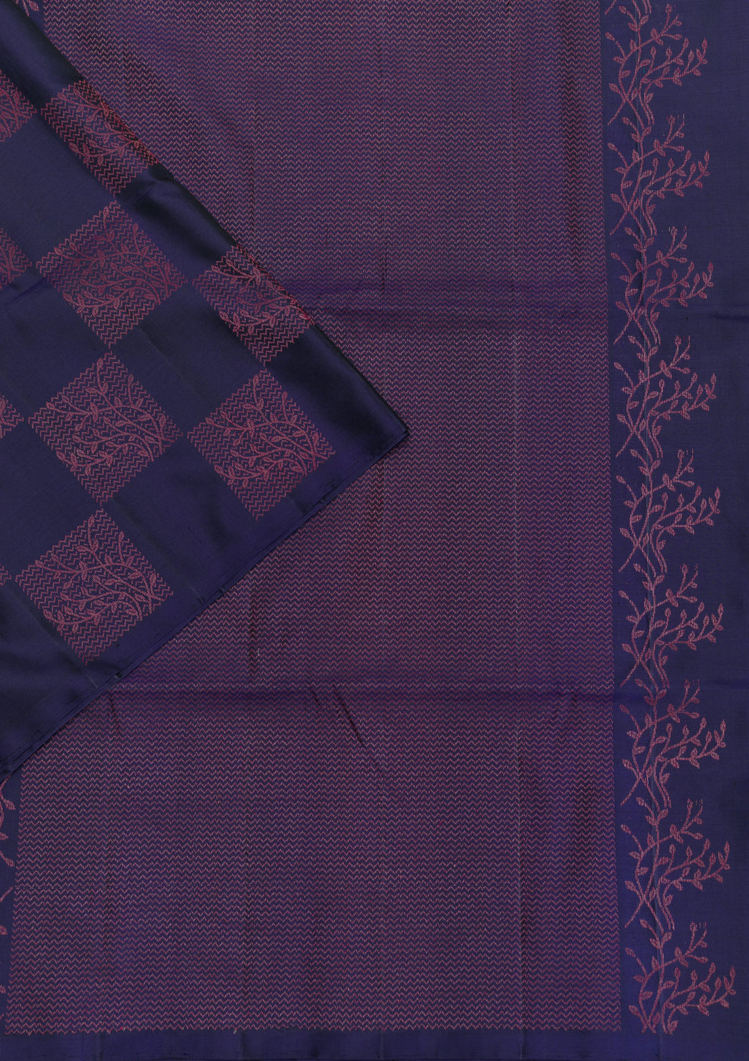 Navy Blue Zariwork Pure Silk Saree