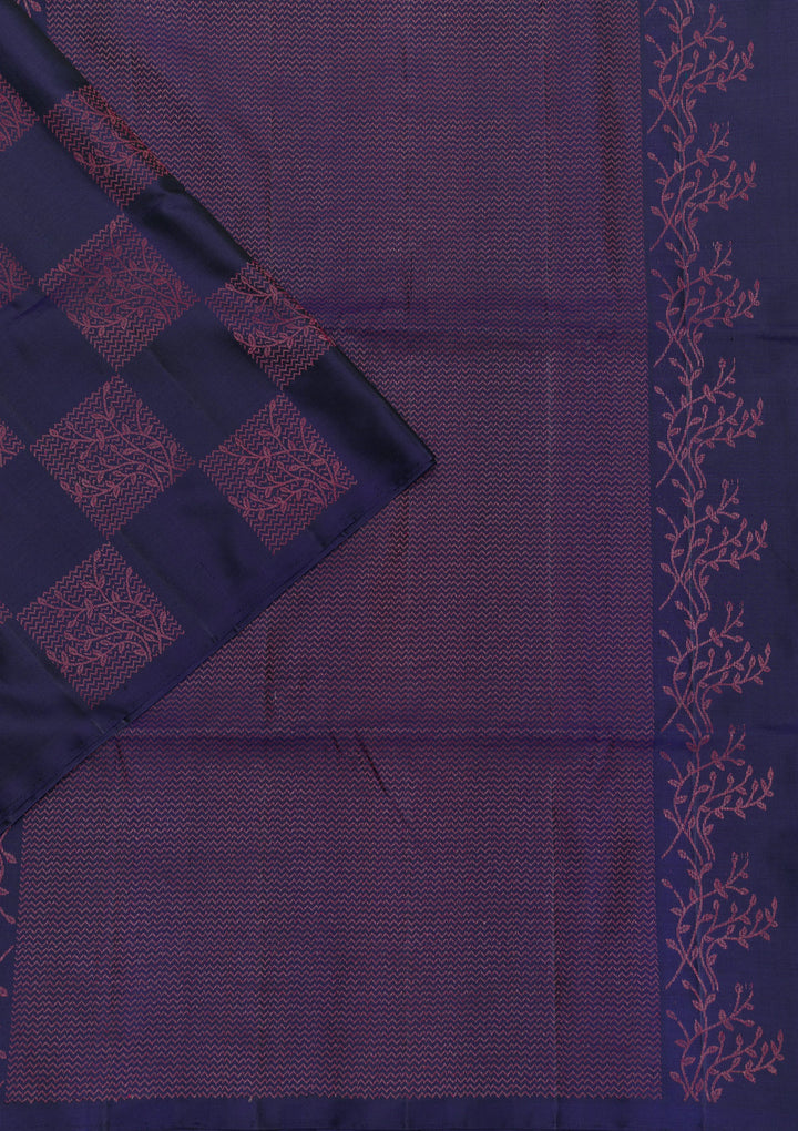 Navy Blue Zariwork Pure Silk Saree
