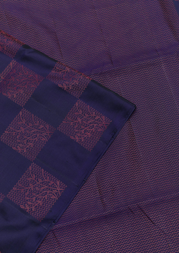 Navy Blue Zariwork Pure Silk Saree