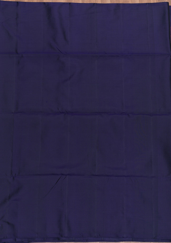 Navy Blue Zariwork Pure Silk Saree