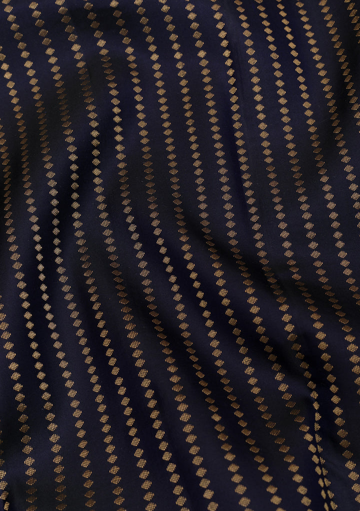 Navy Blue Zariwork Kanjivaram Pure Silk Saree