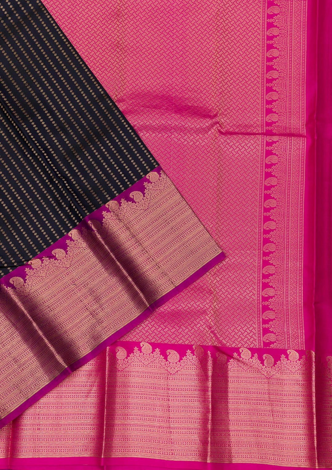 Navy Blue Zariwork Kanjivaram Pure Silk Saree