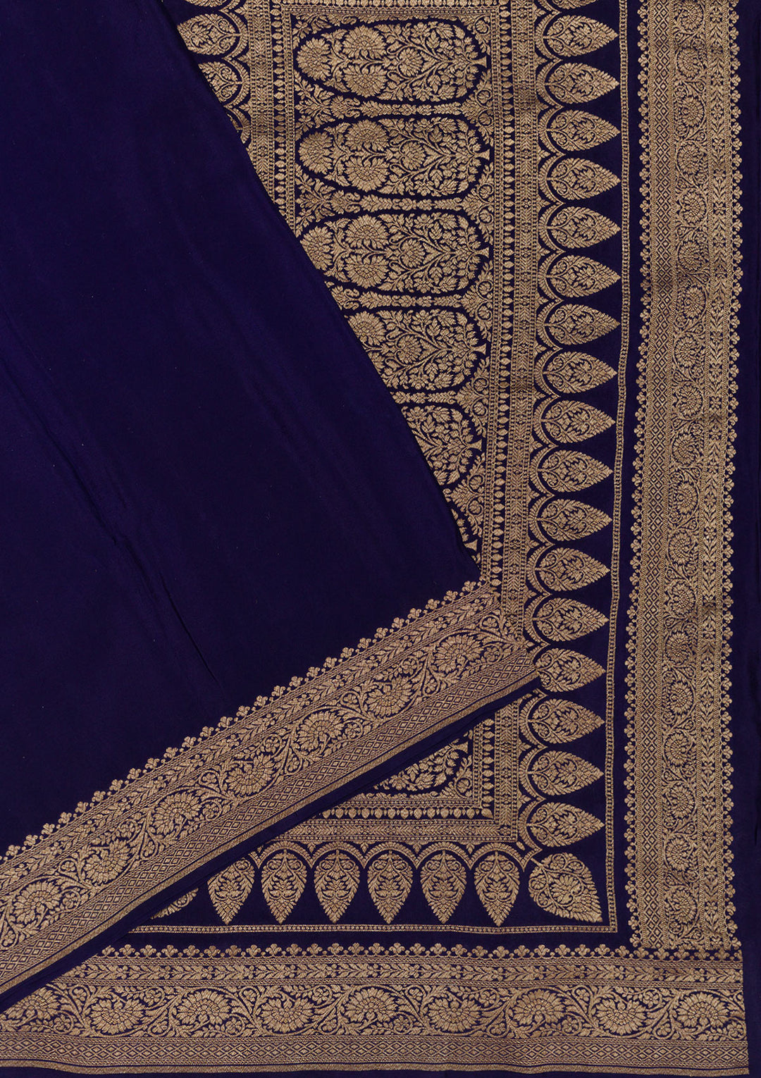 Navy Blue Zariwork Pure Silk Saree