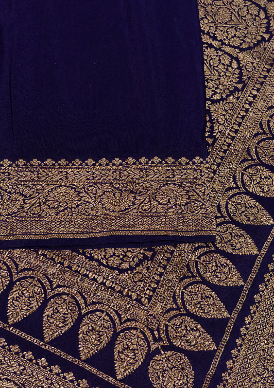 Navy Blue Zariwork Pure Silk Saree