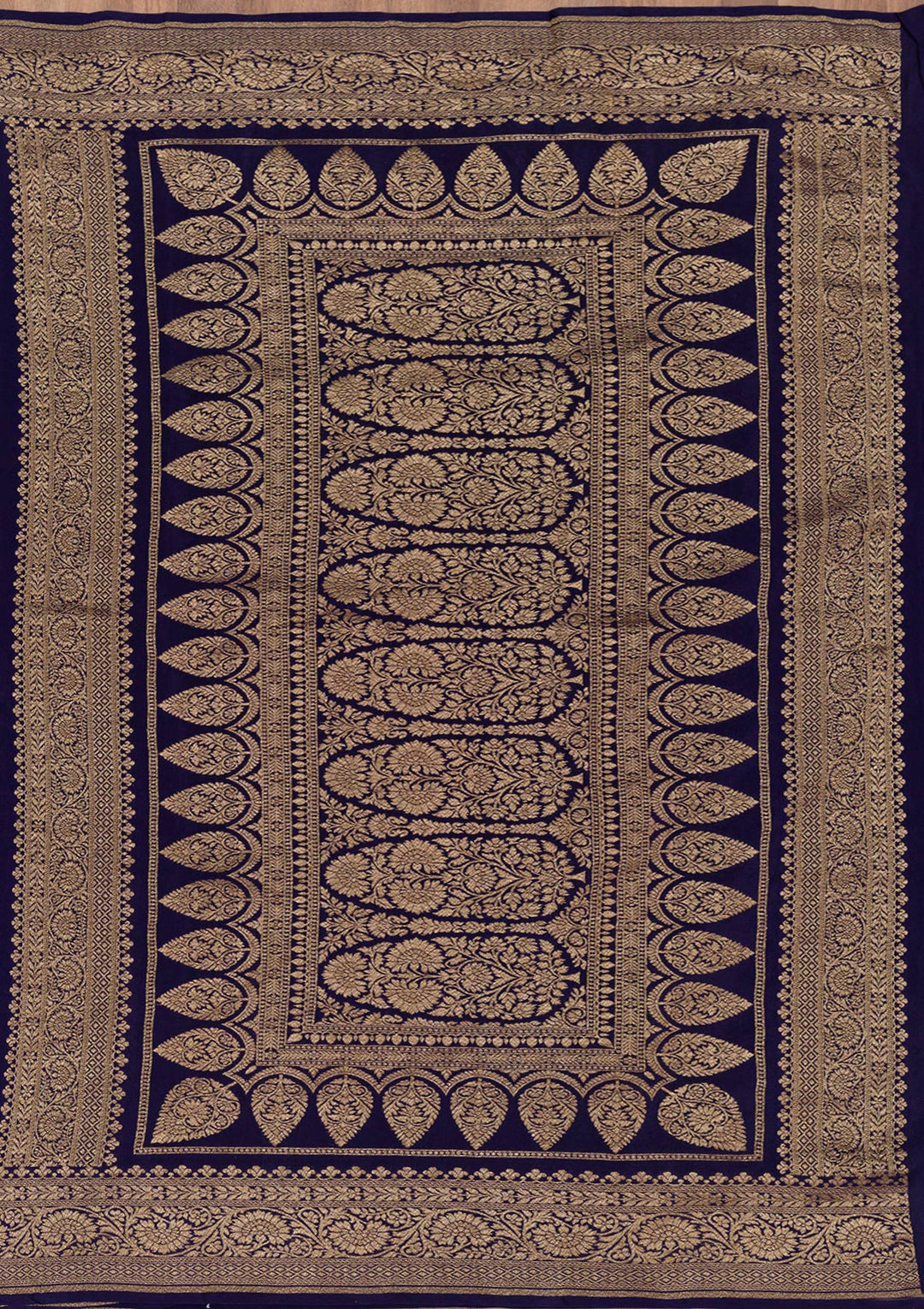 Navy Blue Zariwork Pure Silk Saree