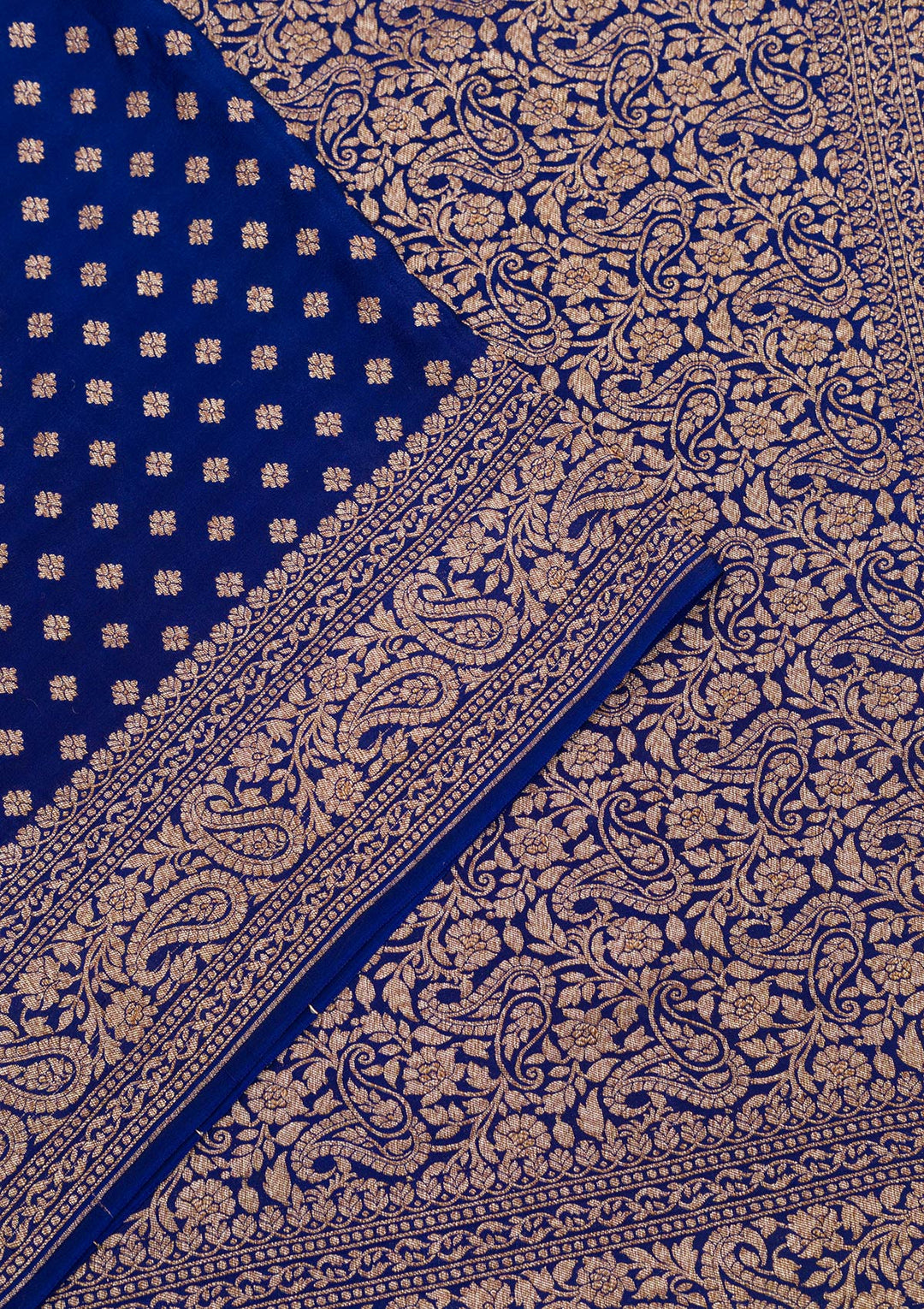 Navy Blue Zariwork Pure Silk Saree