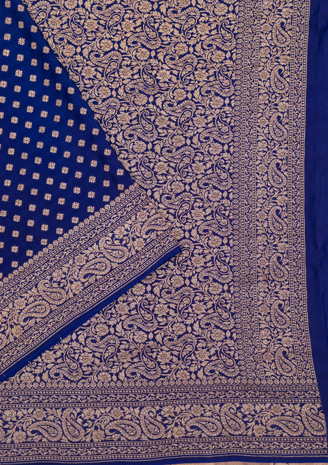 Navy Blue Zariwork Pure Silk Saree