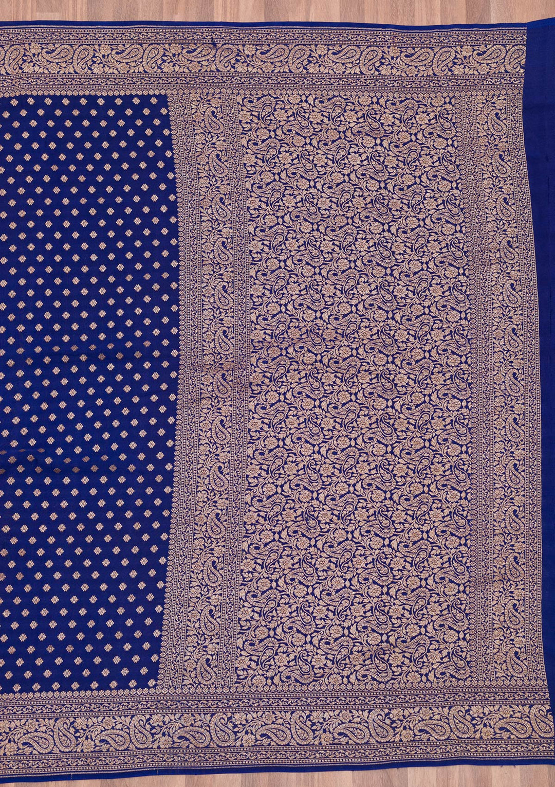 Navy Blue Zariwork Pure Silk Saree