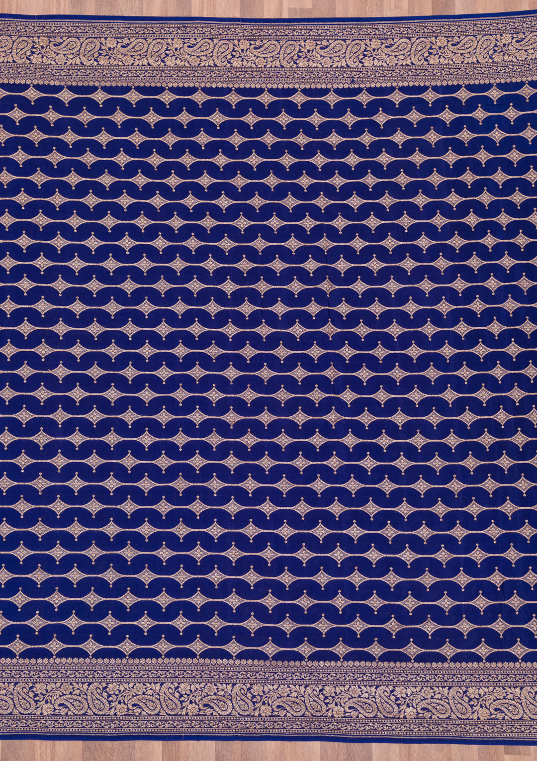 Navy Blue Zariwork Pure Silk Saree