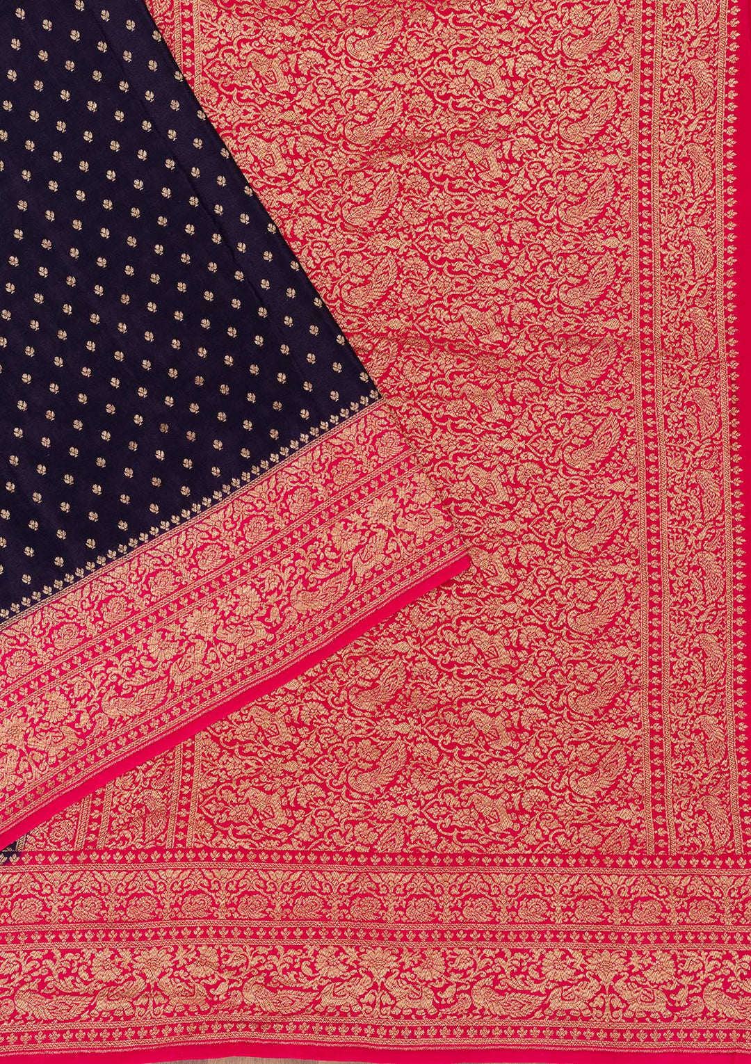 Navy Blue Zariwork Pure Silk Saree