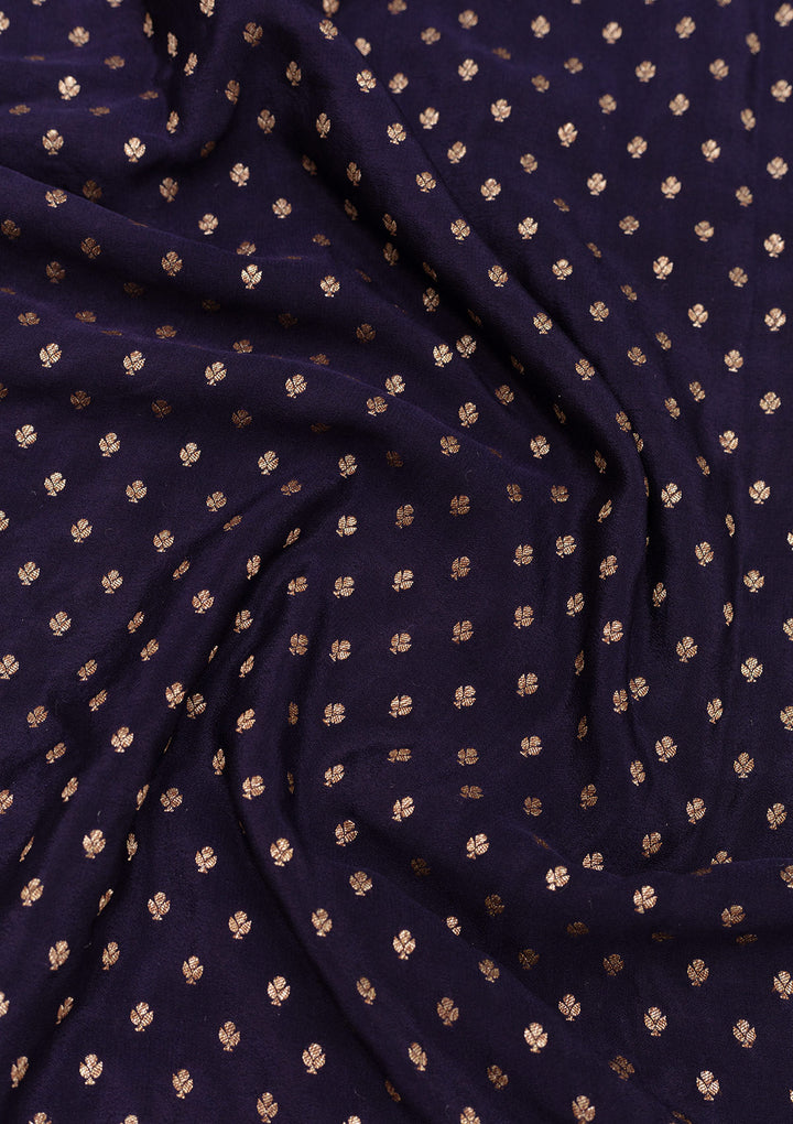 Navy Blue Zariwork Pure Silk Saree