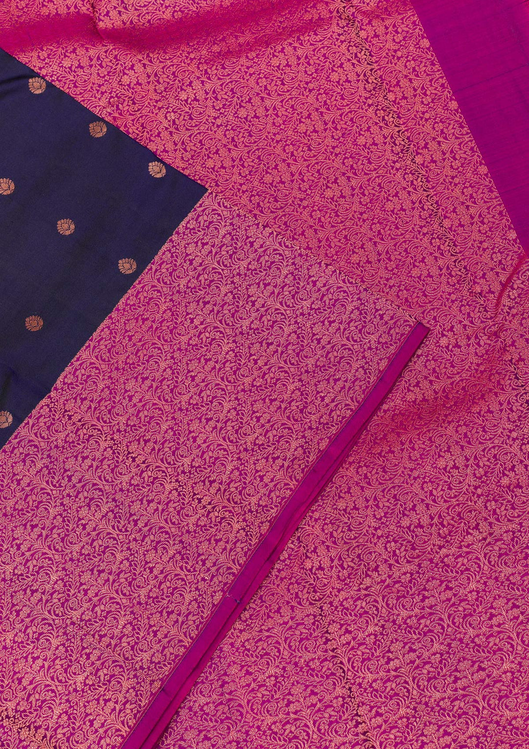 Navy Blue Zariwork Kanjivaram Pure Silk Saree