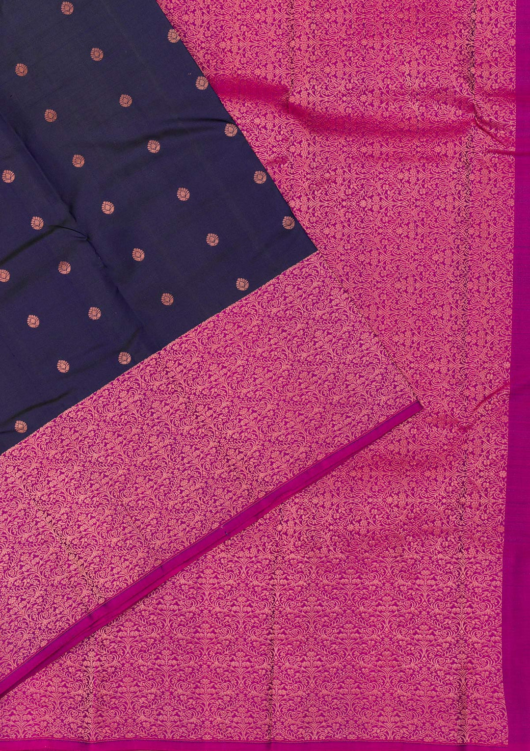 Navy Blue Zariwork Kanjivaram Pure Silk Saree
