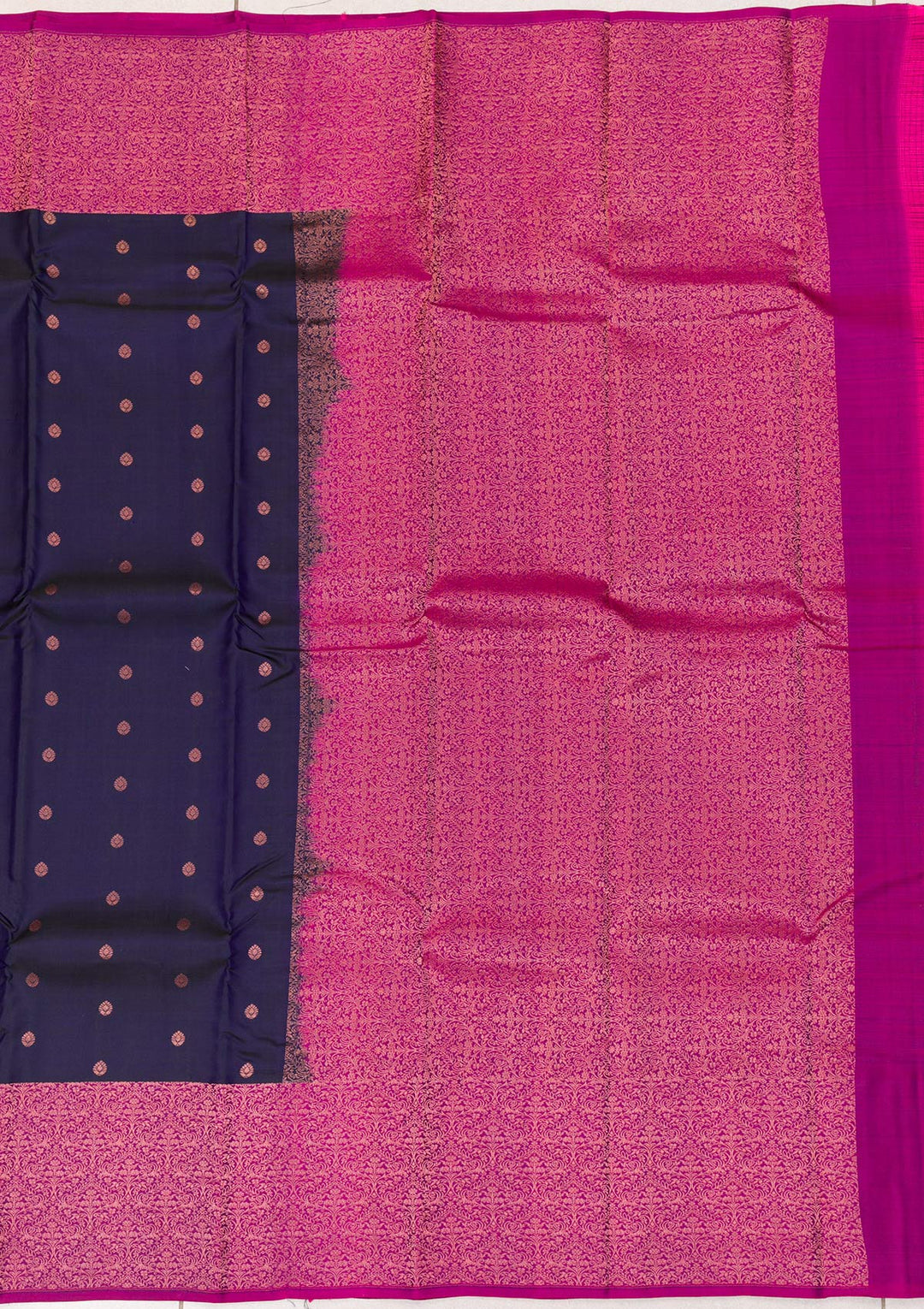 Navy Blue Zariwork Kanjivaram Pure Silk Saree