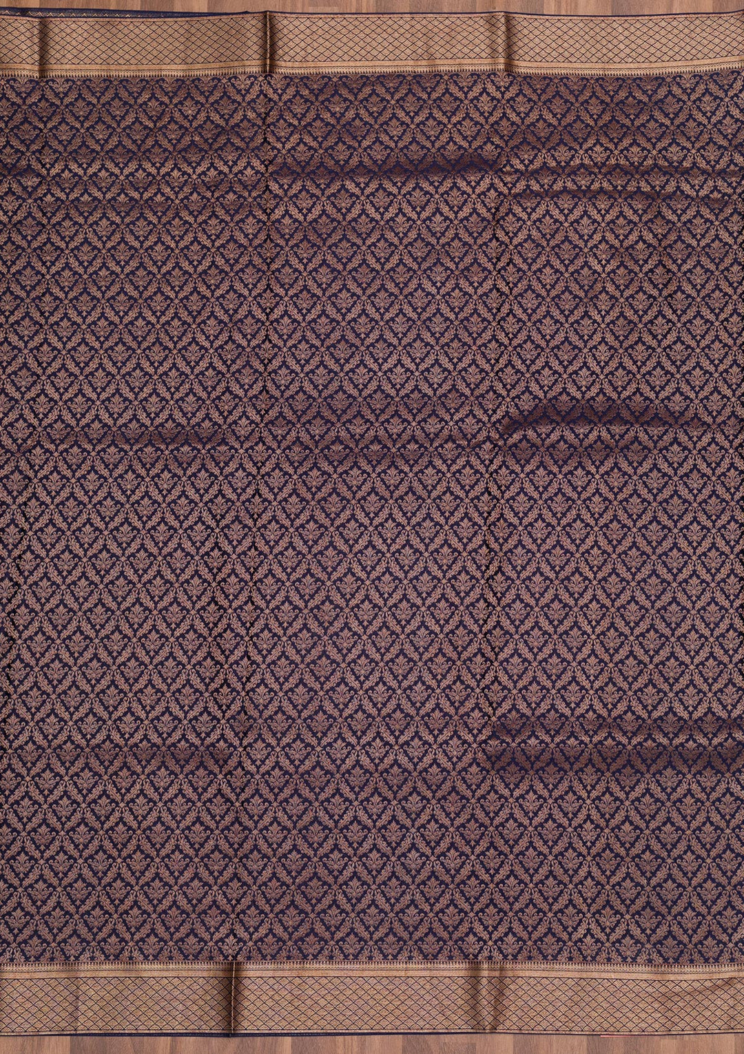 Navy Blue Zariwork Banarasi Pure Silk Saree