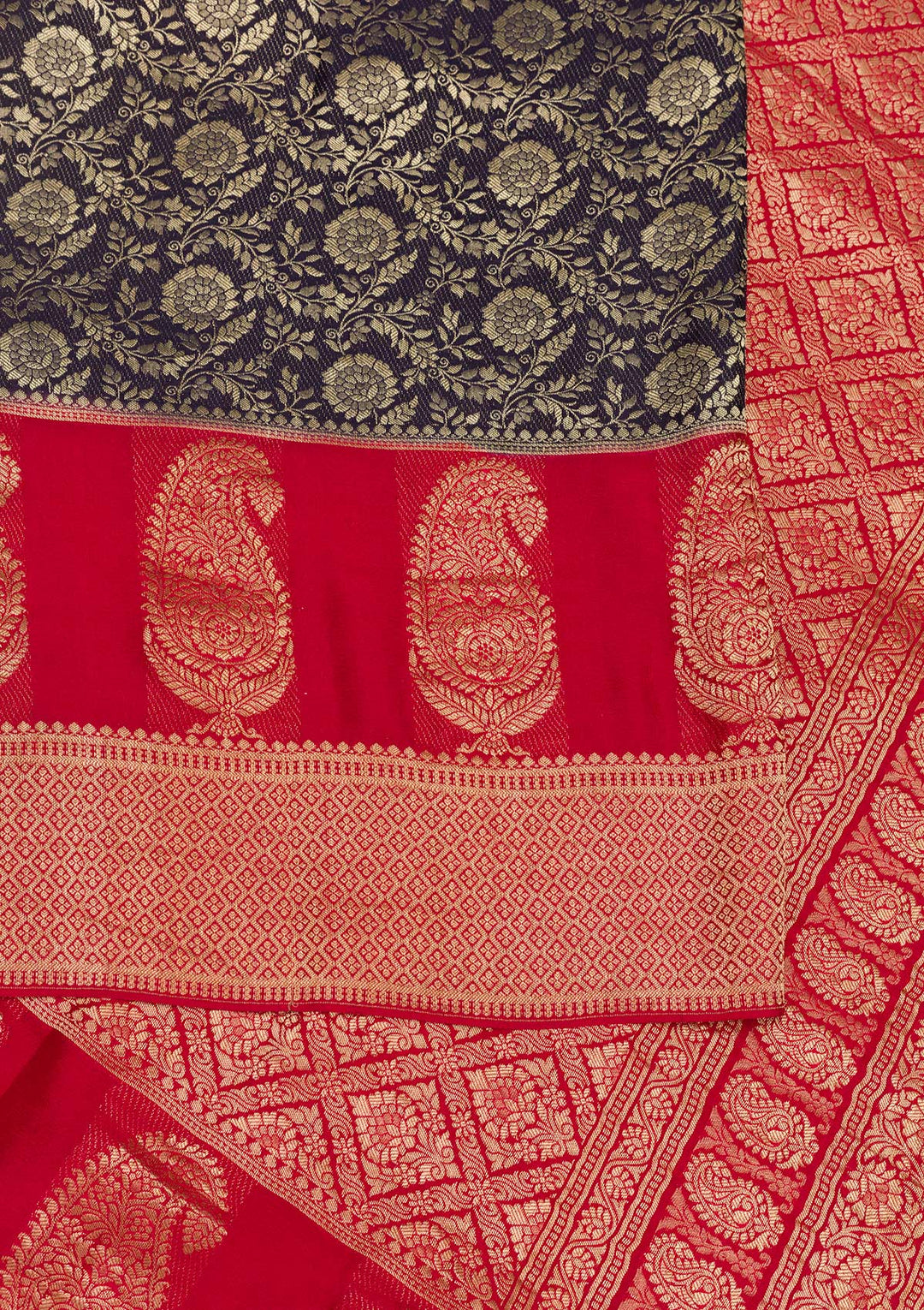 Navy Blue Zariwork Pure Silk Saree