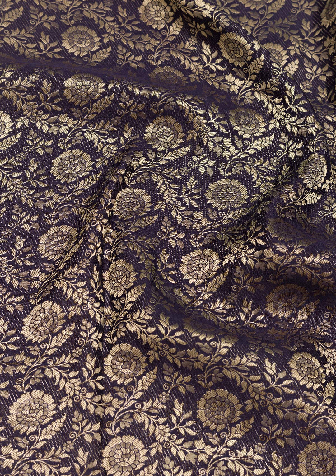 Navy Blue Zariwork Pure Silk Saree