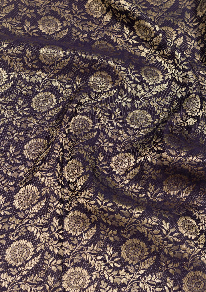 Navy Blue Zariwork Pure Silk Saree