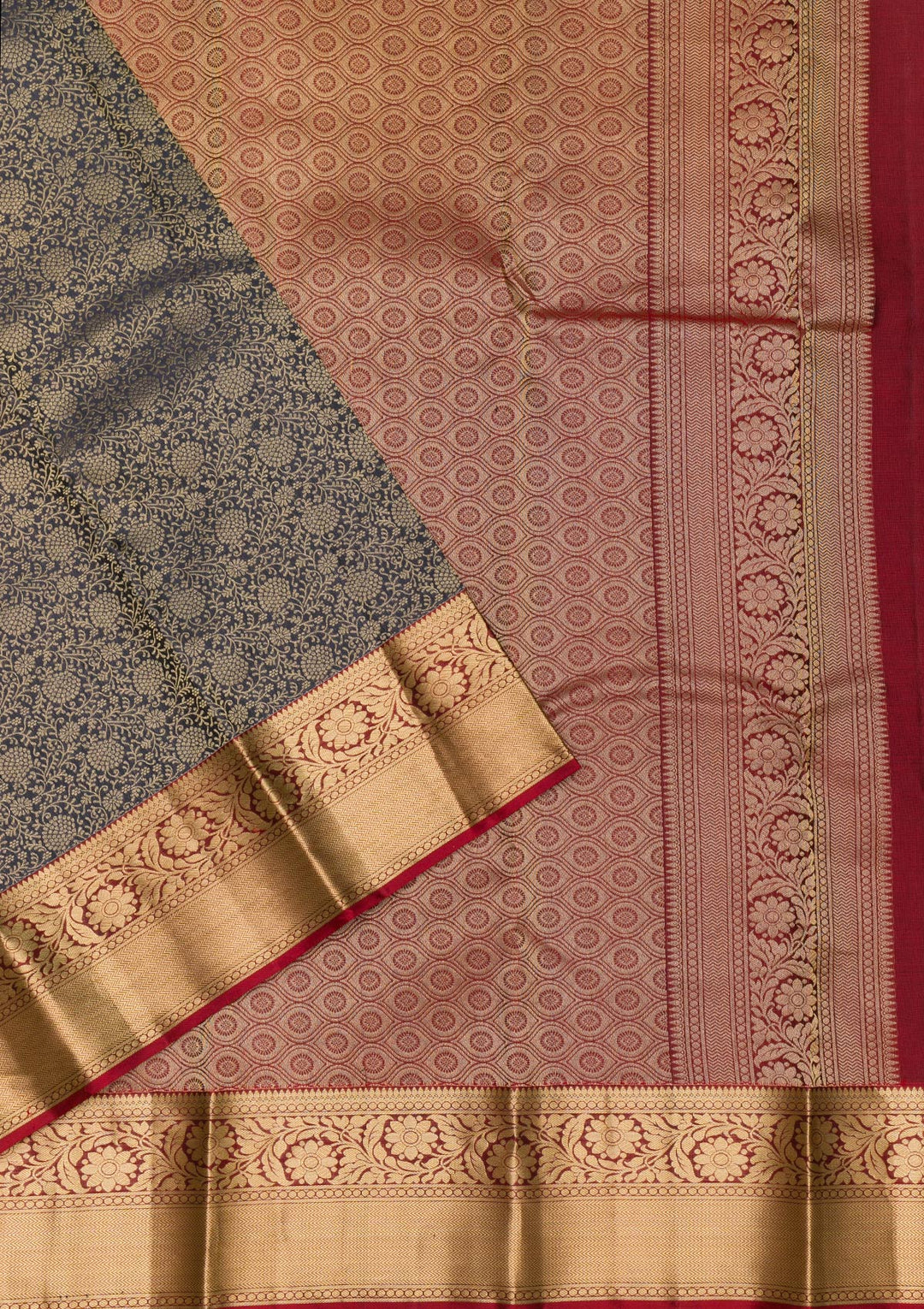 Navy Blue Zariwork Pure Silk Saree