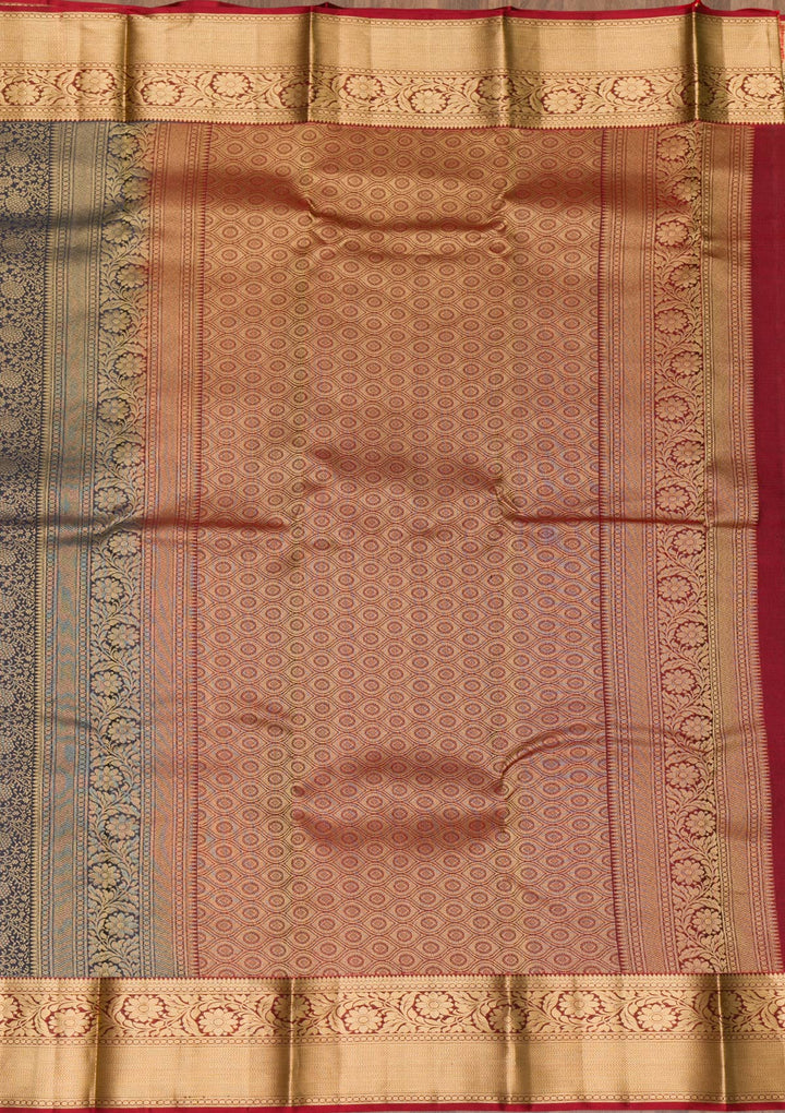 Navy Blue Zariwork Pure Silk Saree