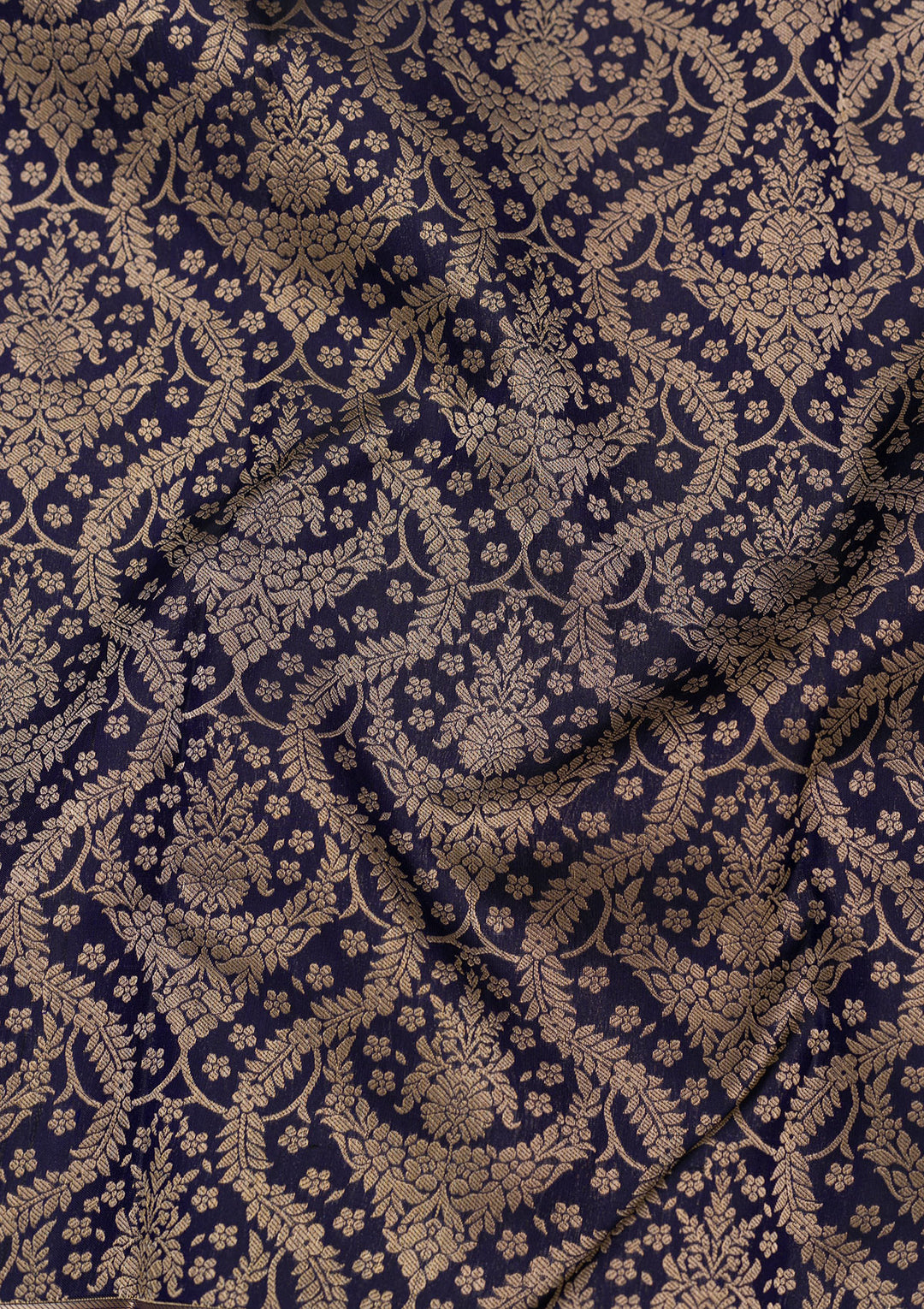 Navy Blue Zariwork Pure Silk Saree