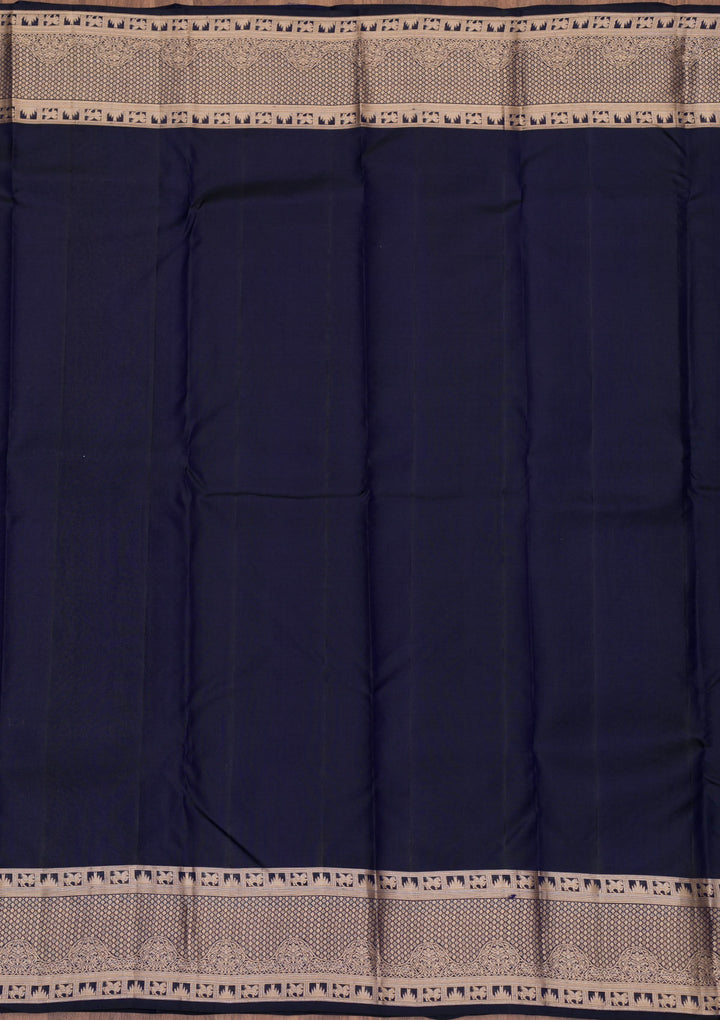 Navy Blue Zariwork Pure Silk Saree