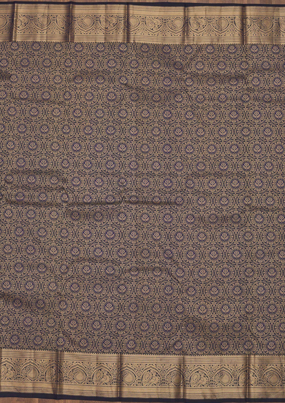 Navy Blue Zariwork Pure Silk Saree