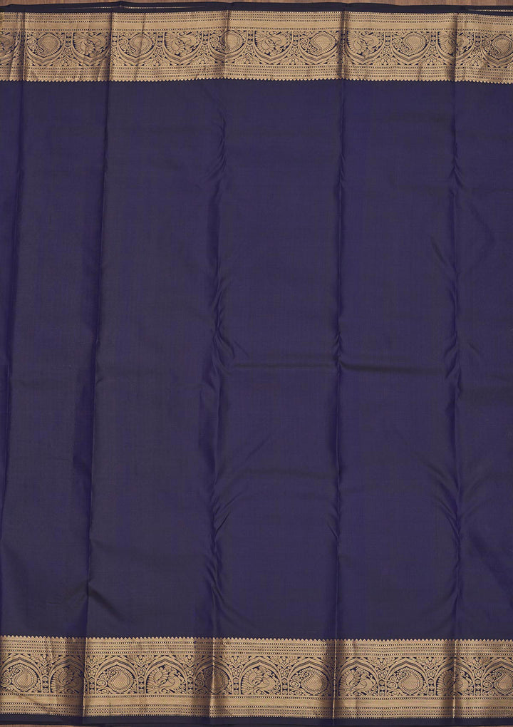 Navy Blue Zariwork Pure Silk Saree
