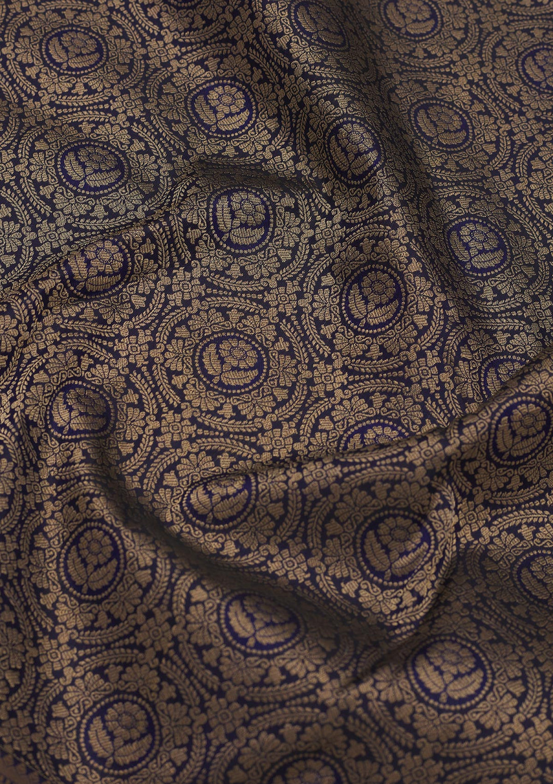 Navy Blue Zariwork Pure Silk Saree