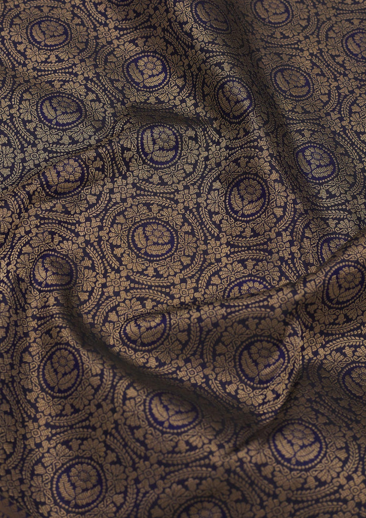 Navy Blue Zariwork Pure Silk Saree