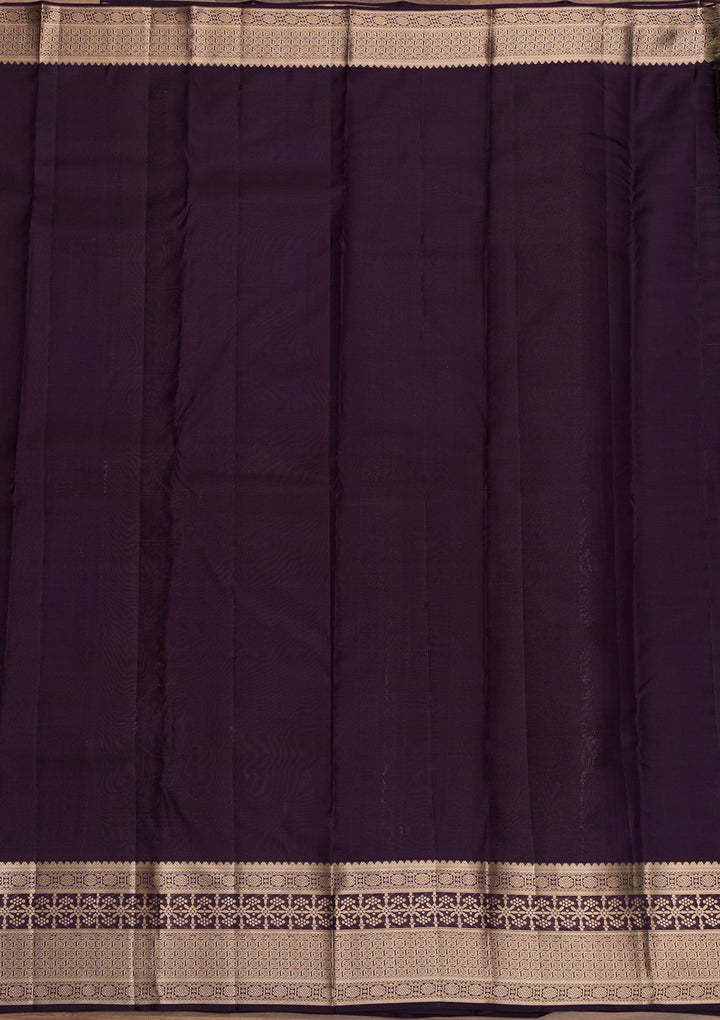 Navy Blue Zariwork Pure Silk Saree-Koskii