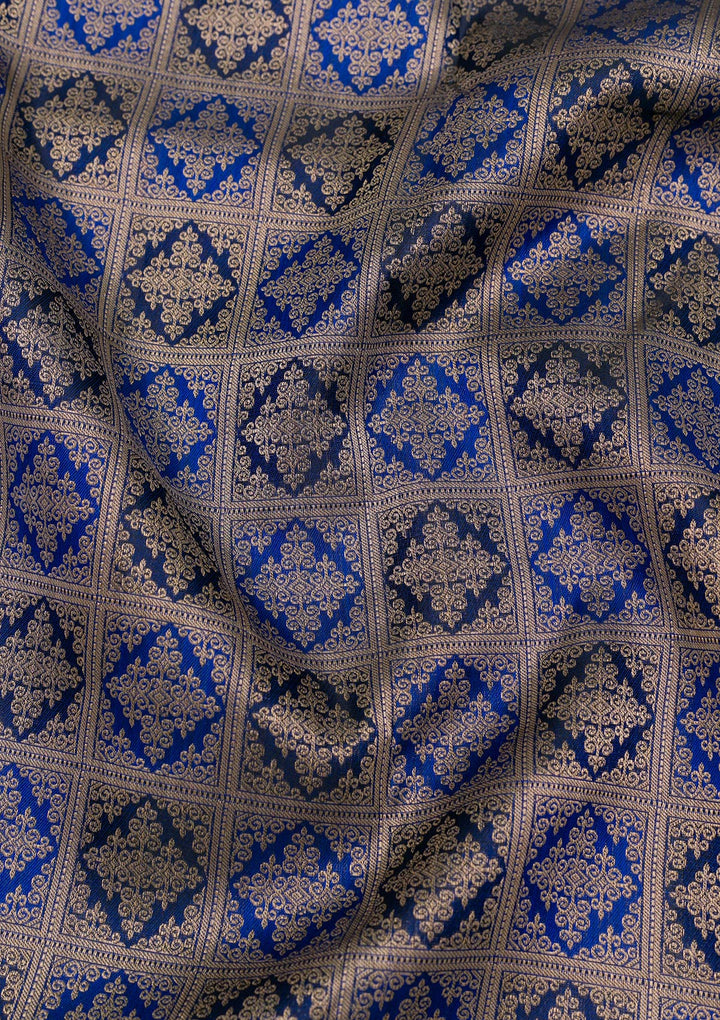 Navy Blue Zariwork Pure Silk Saree