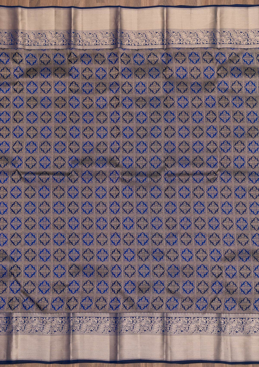Navy Blue Zariwork Pure Silk Saree