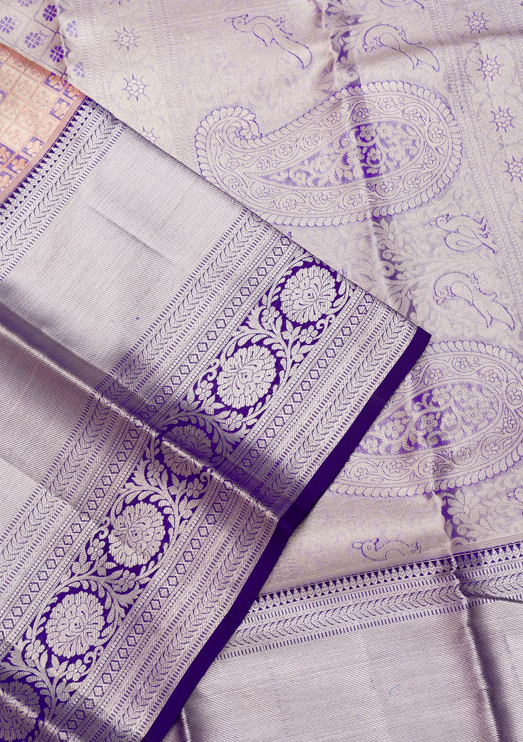Navy Blue Zariwork Kanjivaram Pure Silk Saree