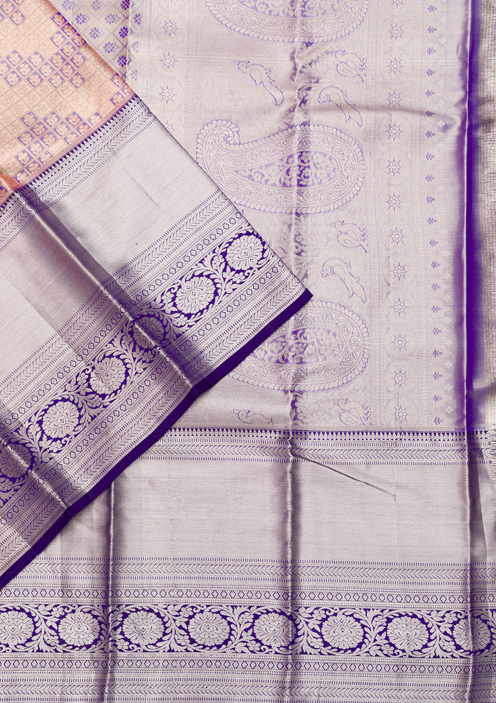 Navy Blue Zariwork Kanjivaram Pure Silk Saree