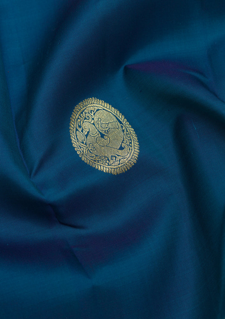 Navy Blue Zariwork Pure Silk Saree
