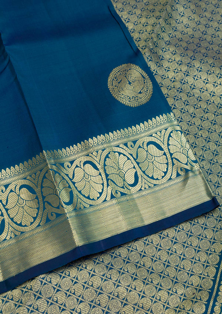 Navy Blue Zariwork Pure Silk Saree