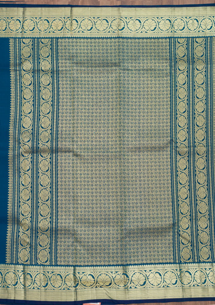 Navy Blue Zariwork Pure Silk Saree