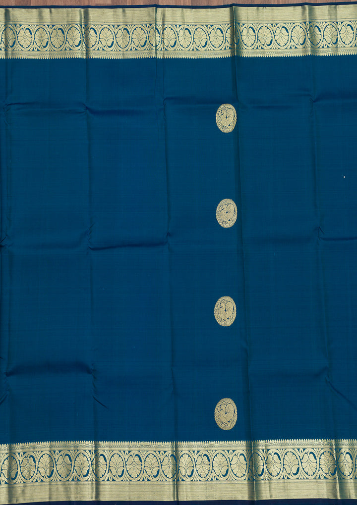 Navy Blue Zariwork Pure Silk Saree