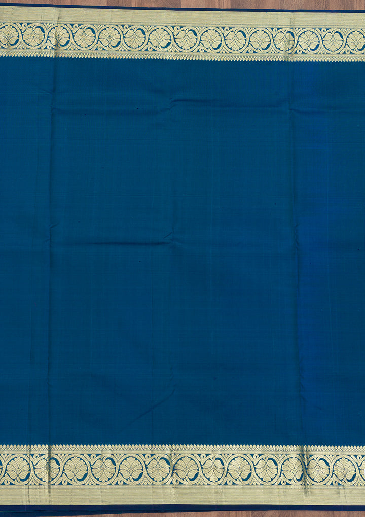 Navy Blue Zariwork Pure Silk Saree